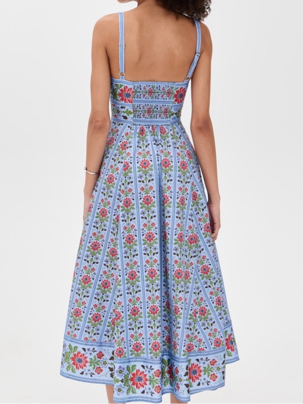 NWT Hill House Margot Midi Dress with Blue and Red florals - Picture 3 of 7